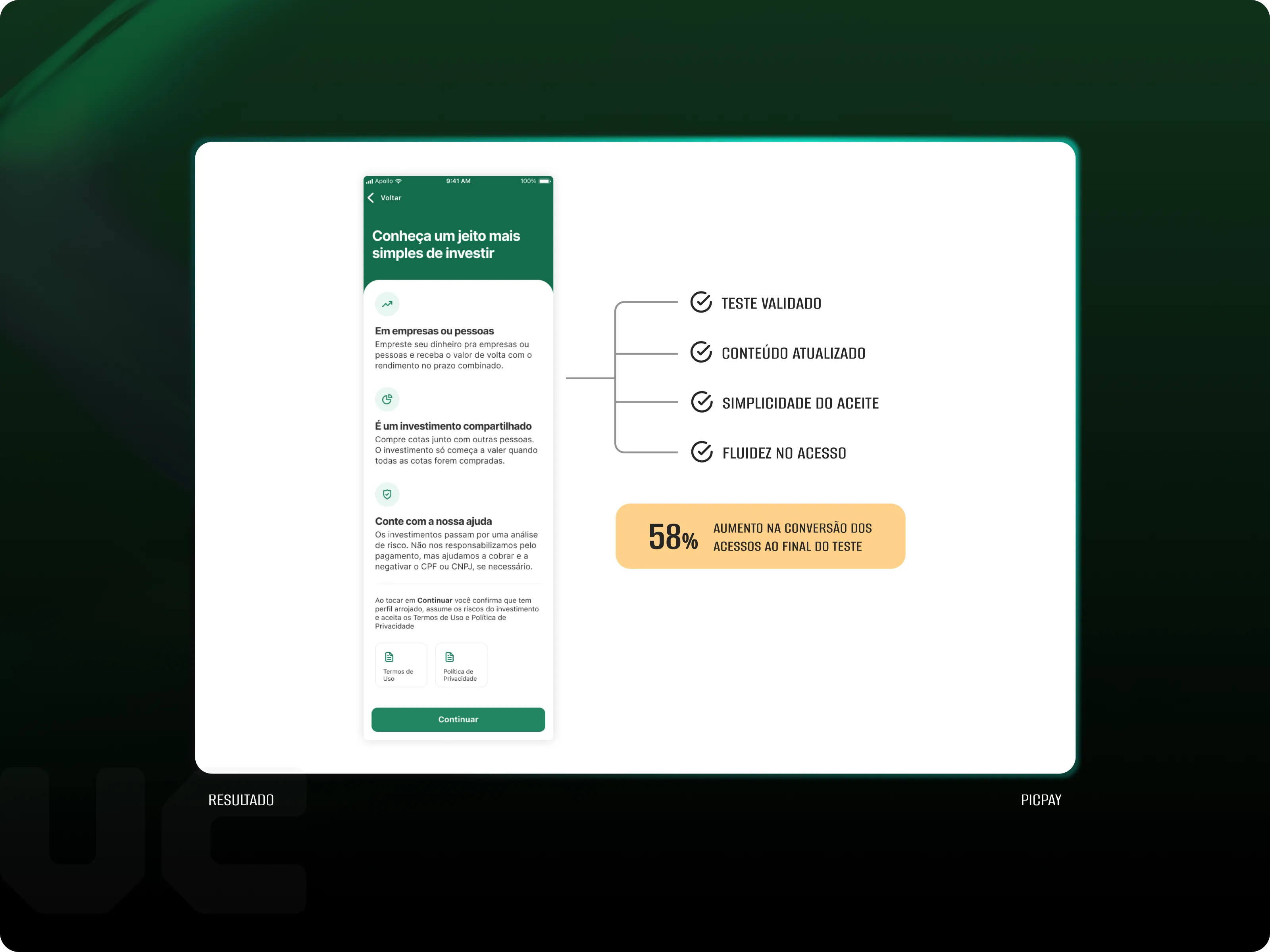 PicPay onboarding — resultado